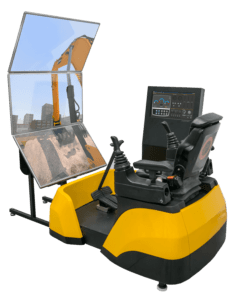 Heavy equipment simulator: Excavator simulator with 3dof motion platform.