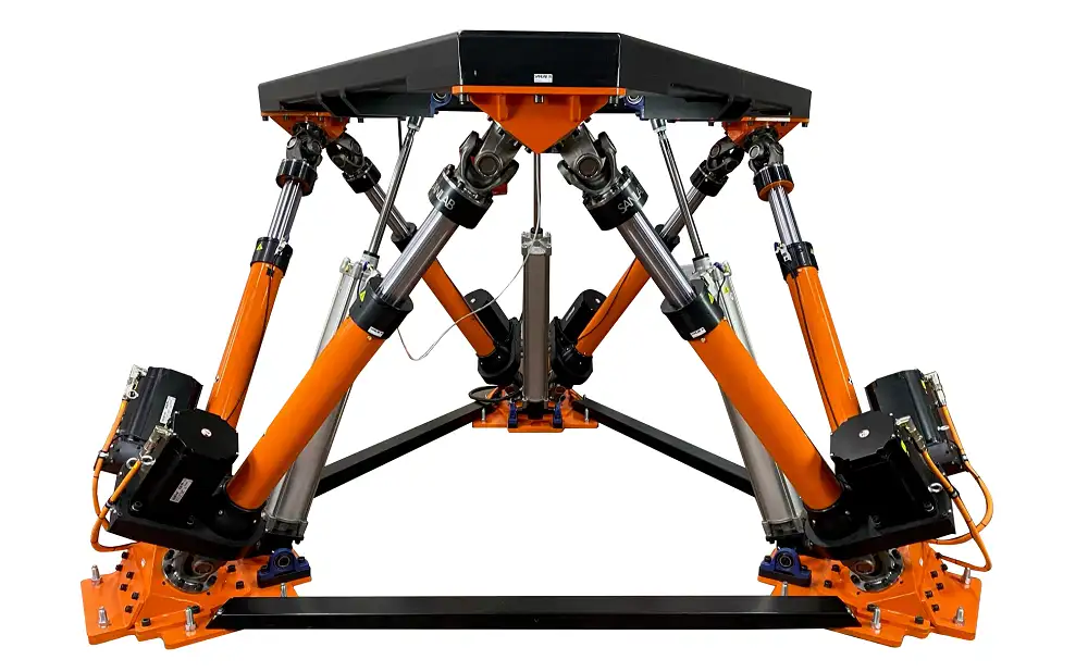 Front view of the 6dof motion platform for test systems and simulators.