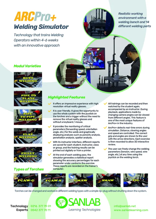 Catalogue of VR welding simulator