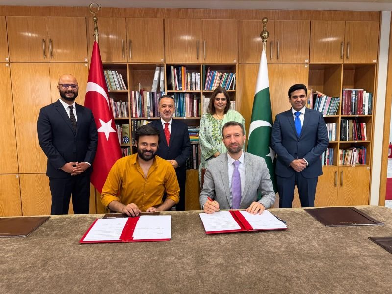 Collaborations: Technoparks, Universities and Industry Partners 2 SANLAB and mimAR Studio signing a memorandum of understanding at the Embassy of Türkiye in Islamabad